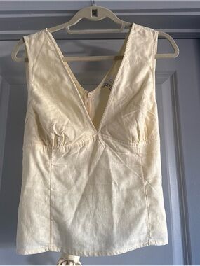 Divided Cream V-Neck Slip Top